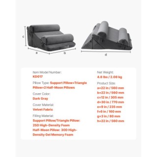 VEVOR Ρυθμιζόμενο Ορθοπεδικό Μαξιλάρι Σφήνα 4 τεμαχίων για Πλάτη, Π... VEVOR Ρυθμιζόμενο Ορθοπεδικό Μαξιλάρι Σφήνα 4 τεμαχίων για Πλάτη, Π...