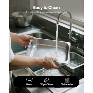 VEVOR Σετ 4 Ανοξείδωτες Λεκάνες Ξενοδοχείου 1/2, Βάθος 2.5 ίντσες 1...