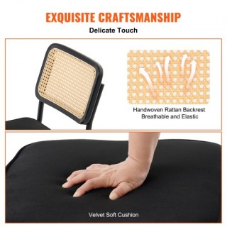 VEVOR Σετ 2 τμχ  Καρέκλες Τραπεζαρίας με Βελούδινη Επένδυση και Rat...