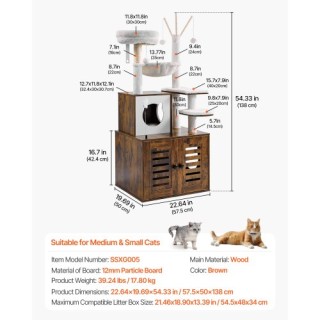 VEVOR Πύργος Γάτας με Κρυφή Τουαλέτα 2-σε-1 FHSXJSMSZS6CFR9DCV0 VEVOR Πύργος Γάτας με Κρυφή Τουαλέτα 2-σε-1 FHSXJSMSZS6CFR9DCV0