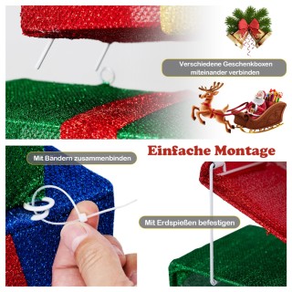 Costway Σετ από 4 Φωτιζόμενα Χριστουγεννιάτικα Κουτιά Δώρου με Πολύ... Costway Σετ από 4 Φωτιζόμενα Χριστουγεννιάτικα Κουτιά Δώρου με Πολύ...