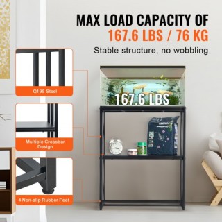 Βάση Ενυδρείου VEVOR, 20 Γαλόνια, 24.8x13x30 ιντσών, 167.6 lbs, Μαύ...