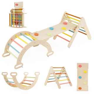 Costway 4 σε 1 Πολύχρωμο Σετ Αναρρίχησης με Τσουλήθρα & Δίχρωμη Ρά... Costway 4 σε 1 Πολύχρωμο Σετ Αναρρίχησης με Τσουλήθρα & Δίχρωμη Ρά...