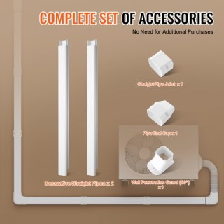 VEVOR Κάλυμμα Σωληνώσεων Κλιματιστικού 76.2mm x 2270mm, Λευκό  BSKS...