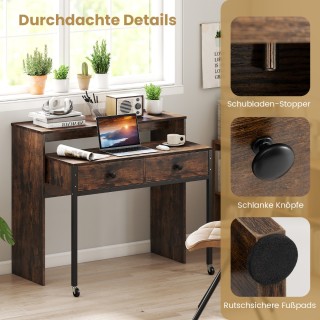 Costway  Συμπαγές Γραφείο Υπολογιστή με Επεκτεινόμενη Επιφάνεια και...