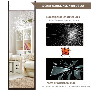 Costway  Πολυλειτουργικός Καθρέφτης Πόρτας/Τοίχου Ολόσωμος με Αντικ...