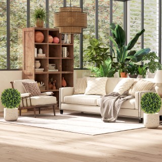 HOMCOM Σετ 2 Τεχνητών Φυτών Μπόξου Ύψους 40 εκ. με Ενσωματωμένο Πικ... HOMCOM Σετ 2 Τεχνητών Φυτών Μπόξου Ύψους 40 εκ. με Ενσωματωμένο Πικ...