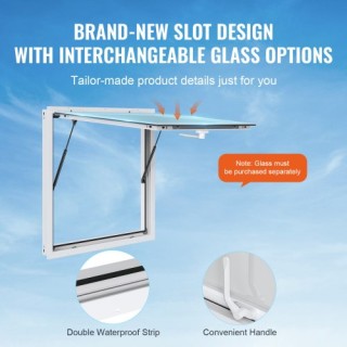 VEVOR  Παράθυρο Σερβιρίσματος 36x36 με Τέντα για Φαγητό Τροχοφόρου ...