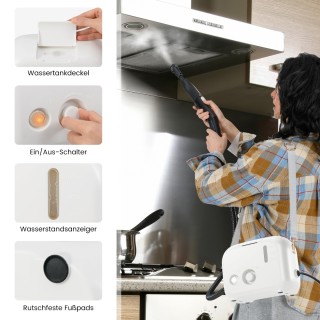 Costway Φορητός Ατμοκαθαριστής 1500W με Πίεση 3 bar και Μέγιστη Θερ... Costway Φορητός Ατμοκαθαριστής 1500W με Πίεση 3 bar και Μέγιστη Θερ...