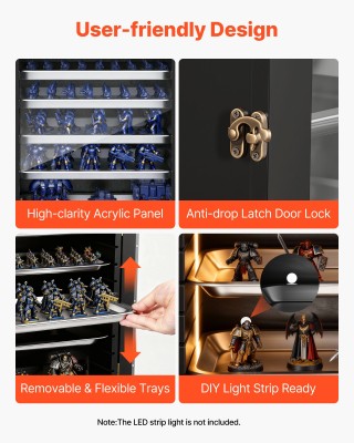 VEVOR Ξύλινη Θήκη Αποθήκευσης Μινιατούρων με 5 Δίσκους και 13 Θέσει...