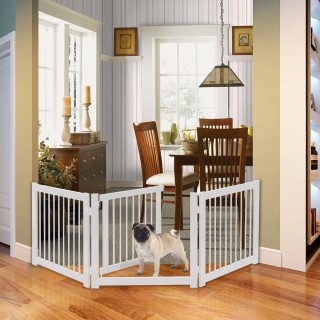 Costway Πτυσσόμενο 3-τμηματικό φράγμα για σκύλους με πόρτα από ξύλο... Costway Πτυσσόμενο 3-τμηματικό φράγμα για σκύλους με πόρτα από ξύλο...