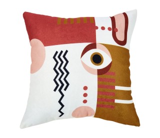 Τετράγωνη Μαξιλαροθήκη Μάτι Πολύχρωμη από Πολυεστέρα σε Λευκό, Μουσ... Τετράγωνη Μαξιλαροθήκη Μάτι Πολύχρωμη από Πολυεστέρα σε Λευκό, Μουσ...