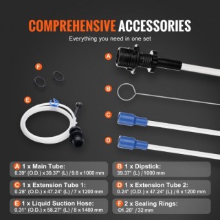 Εκχυλιστής Υγρών VEVOR, 6.5L, Πνευματικός/Χειροκίνητος Αλλαγής Λαδι...