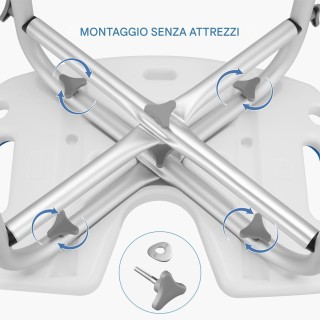 BAKAJI Ρυθμιζόμενο Καθισμα Ντους με Αντιολισθητικά Πόδια 02001750