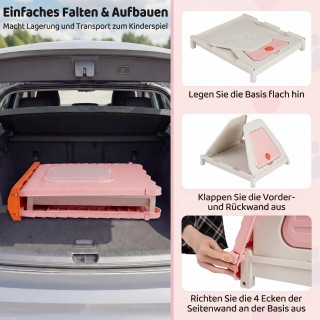 Costway Πτυσσόμενο πλαστικό σπιτάκι σκύλου εξωτερικού χώρου με αερι...