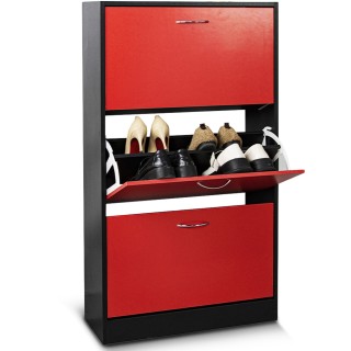 BAKAJI Παπουτσοθήκη 3 Πόρτες Ράφια Διπλού Βάθους με Χερούλι Κόκκιν... BAKAJI Παπουτσοθήκη 3 Πόρτες Ράφια Διπλού Βάθους με Χερούλι Κόκκιν...