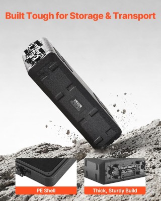 VEVOR Rack Case 2U, βάθος 260 mm, με θήκες μικροφώνου, για ενισχυτή...