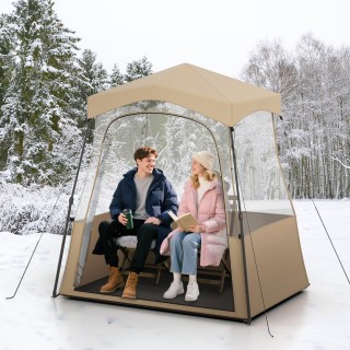 Costway Διαφανές Σκηνή Sportzelt με Ανθεκτικό Πλαίσιο και Θήκη Μετα...