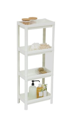 Πλαστική Ραφιέρα Αποθήκευσης 4 Επιπέδων 37.5 x 22.5 x 100 cm Λευκό ... Πλαστική Ραφιέρα Αποθήκευσης 4 Επιπέδων 37.5 x 22.5 x 100 cm Λευκό ...