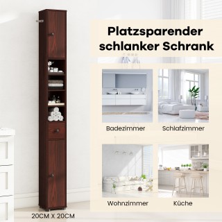 Costway Στενός Ντουλάπι Μπάνιου με 2 Πόρτες & 1 Συρτάρι & Ρυθμιζόμε... Costway Στενός Ντουλάπι Μπάνιου με 2 Πόρτες & 1 Συρτάρι & Ρυθμιζόμε...