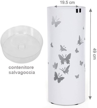 BAKAJI Στρογγυλή βάση ομπρελοθήκης από λευκό σίδερο με δίσκο συλλο... BAKAJI Στρογγυλή βάση ομπρελοθήκης από λευκό σίδερο με δίσκο συλλο...