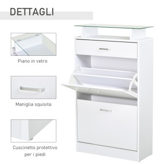 HOMCOM Κινητή Ντουλάπα από Ξύλο με 2 Πόρτες σε 2 Επίπεδα, Συρτάρι ... HOMCOM Κινητή Ντουλάπα από Ξύλο με 2 Πόρτες σε 2 Επίπεδα, Συρτάρι ...