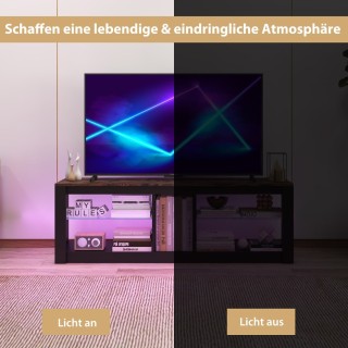 Costway Μοντέρνα Κονσόλα Τηλεόρασης με LED Φωτισμό για Τηλεοράσεις ...