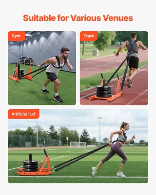 VEVOR Μεταλλικό Έλκηθρο Γυμναστικής για Βελτίωση Ταχύτητας, 25/51 m...