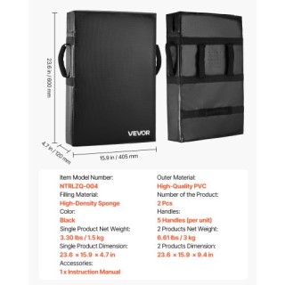 VEVOR Σετ Ασπίδων Προπόνησης Ποδοσφαίρου με Λαβές (2 Τεμάχια) FXZLP...