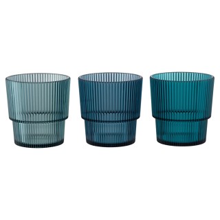 Villa DEste  Σετ 12 τμχ Ποτήρι νερού 300 ml σε γαλάζιο πλαστικό PS ...