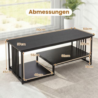 Costway Ορθογώνιο τραπεζάκι σαλονιού με 2 ράφια και ανθεκτικό μεταλ... Costway Ορθογώνιο τραπεζάκι σαλονιού με 2 ράφια και ανθεκτικό μεταλ...