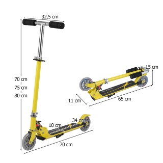 Costway ΠτυσσόμενοΠαιδικό Πατίνι έως 70KG σε Κίτρινο Χρώμα SP0547YW Costway ΠτυσσόμενοΠαιδικό Πατίνι έως 70KG σε Κίτρινο Χρώμα SP0547YW
