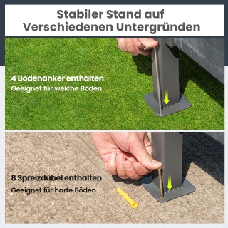 Costway Γκρι Πέργκολα με Διπλή Στέγη και Μπάρ NP12531GR+ Costway Γκρι Πέργκολα με Διπλή Στέγη και Μπάρ NP12531GR+