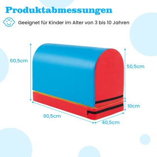 Costway Κουτί Άλματος με Αποσπώμενο Στρώμα Μπλε + Κόκκινο 60 x 90 x...