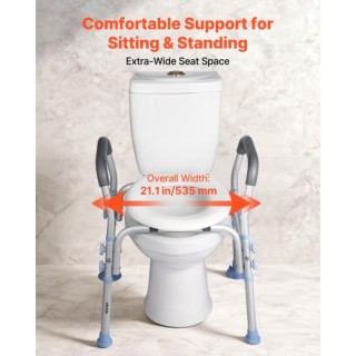 VEVOR Ανυψωμένο Καθιστικό Τουαλέτας με Χερούλια, Ρυθμιζόμενο Ύψος -...