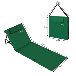 BAKAJI Πτυσσόμενο Ρυθμιζόμενο Μαξιλάρι Παραλίας Πράσινο 02841366