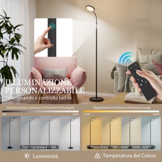 HOMCOM Λαμπτήρας Δαπέδου LED με Τηλεχειριστήριο, Περιστρεφόμενη Κεφ... HOMCOM Λαμπτήρας Δαπέδου LED με Τηλεχειριστήριο, Περιστρεφόμενη Κεφ...