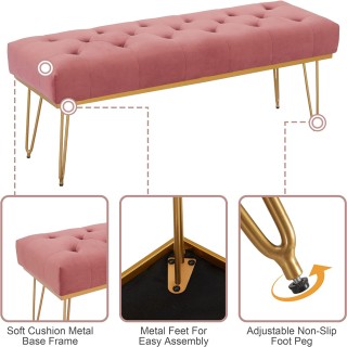 Shally Dogan  Πάγκος Πέντε σε Ροζ Ύφασμα για Είσοδο Υπνοδωματίου Κα...