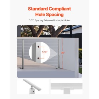 VEVOR Προκατασκευασμένος Στύλος Καλωδιωτού Κάγκελου 36x1x2 Inch 1JZ...