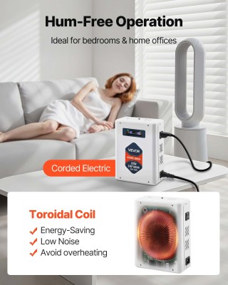 VEVOR 3000VA Μετασχηματιστής Τάσης 220V σε 110V με 2 Εξόδους & USB ...