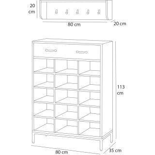 Shally Dogan Σετ Εισόδου Παπουτσοθήκη και Κρεμάστρα Τοίχου 80 x 35... Shally Dogan Σετ Εισόδου Παπουτσοθήκη και Κρεμάστρα Τοίχου 80 x 35...