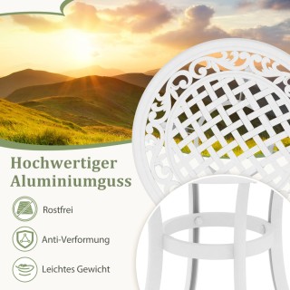 Costway  Στρογγυλό τραπέζι καφέ Ø 60 cm από χυτό αλουμίνιο με ρυθμι...