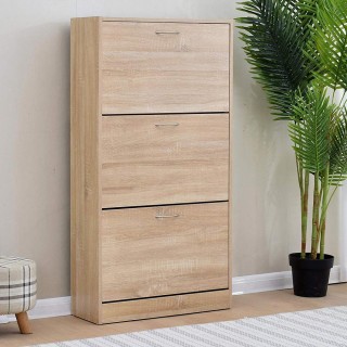 BAKAJI Ντουλάπα παπουτσιών 3 φύλλων με ράφια διπλού βάθους από μελ... BAKAJI Ντουλάπα παπουτσιών 3 φύλλων με ράφια διπλού βάθους από μελ...