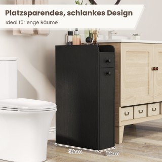 Costway Στενό ντουλάπι νίχης με ρόδες, ανοιχτό ράφι και 2 συρτάρια,...