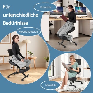 Costway Εργονομική Καρέκλα Γονάτων με Κεκλιμένο Κάθισμα για Ανακούφ...