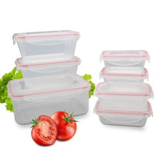 Σετ Φαγητοδοχεία 7 Τεμαχίων με Αεροστεγές Κλείσιμο - Διάφανο/Κόκκι... Σετ Φαγητοδοχεία 7 Τεμαχίων με Αεροστεγές Κλείσιμο - Διάφανο/Κόκκι...