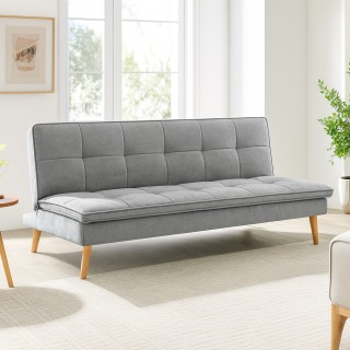 BAKAJI Τριθέσιος Ανακλινόμενος Καναπές-Κρεβάτι Εργονομικός σε Γκρι ...