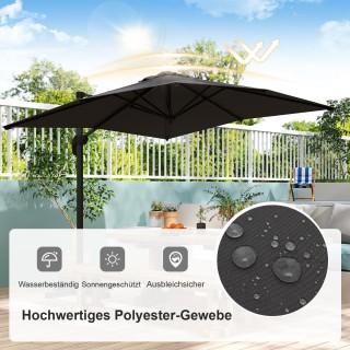 Costway Μεγάλη Ομπρέλα Ampelschirm 250 x 250 cm με Μανιβέλα Γκρι NP...