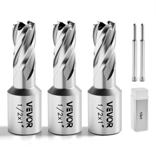 VEVOR Σετ Τρυπανιών Annular 5 τεμ., HSS, 25.4mm βάθος κοπής, 12.7mm...