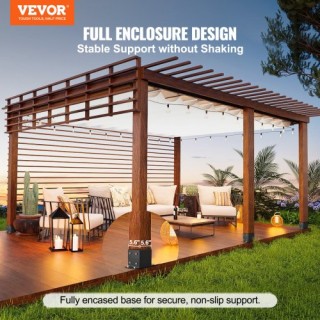 Βάσεις Στύλων VEVOR 152.4x152.4, 4τμχ, Μαύρες για Ξύλινα Στύλους  Q...